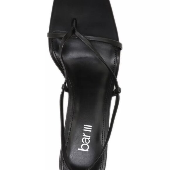 BAR III Womens Black Wrapping Ankle Tie Auroraa 4" Heel Thong Sandals-8M - Picture 2 of 12